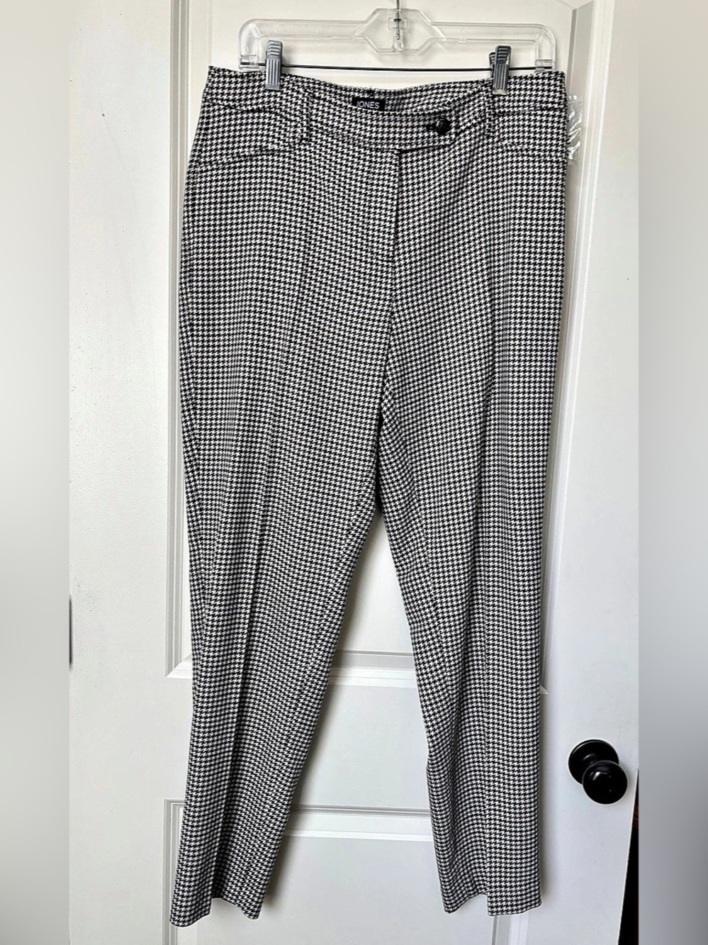 Jones New York Houndstooth High Waist Pants Blue & White Size 8